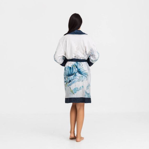 Халат женский из плюшевого велюра эксклюзивный Flower 18291 L-XL | Зображення 3