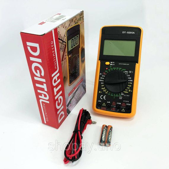 Мультиметри для роботи Digital Multimeter DT9205A, Мультиметр із функцією захисту від перевантаження ZH-62 | Зображення 3