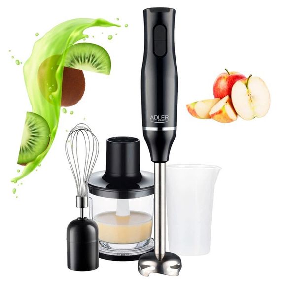 Блендер 3в1 ADLER AD 4620 міксер подрібнювач Black 800Вт