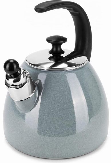 Чайник емальований Kamille "Boiling Water" 2.5л зі свистком, індукційний, оливковий | Зображення 3