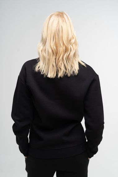 Світшот жіночий утеплений чорного кольору, 3XL | Зображення 1