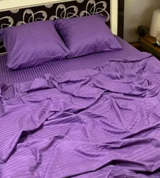 Комплект постельного белья двоспальный MakSon Elegant Purple, страйп-сатин, 100% хлопок (019-1175210С) | Зображення 2
