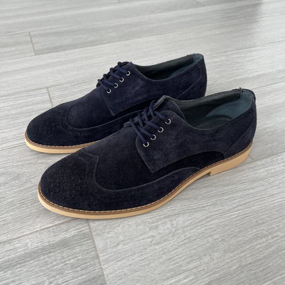 Замшевые синие туфли 42 размер – на стопу 27,8 см