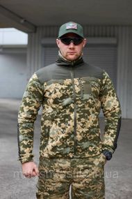 Флісова кофта «Грізлі» піксель ЗСУ з накладками