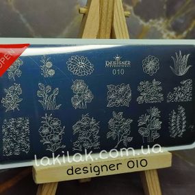 Пластина 010 для стемпінгу Designer Professional (12х6см)
