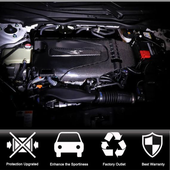 Кришка двигуна (Карбон) для Honda Civic Sedan X 2016-2021 рр | Зображення 1