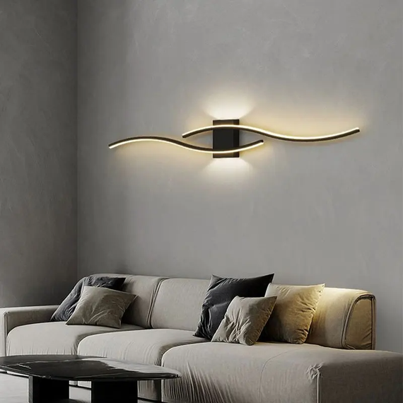 Минималистичный настенный LED светильник SV 80 см Черный (sv3733) | Зображення 2