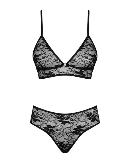 Комплект ажурный Obsessive Kokietta set Black S/M Sex Aura | Зображення 6
