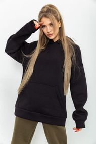 Худи женский на флисе  цвет черный 102R314