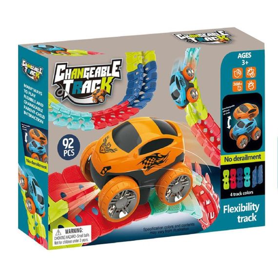 Інтерактивний трек з інерційною машинкою SHT 188 Changeable Trak (92pcs/1CAR) Colorful | Зображення 2