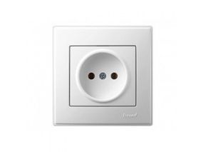 LESYA білий Розетка внутрішня без заземлення Лезард