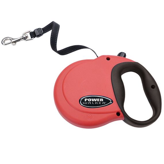Рулетка Coastal Power Walker Retractable Leash до 29 кг, лента 4.8 м, красная