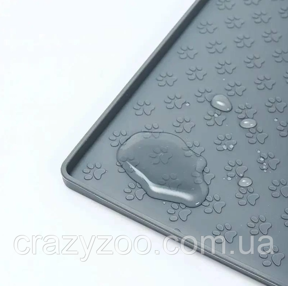 Силиконовый коврик под миску для собак и котов EcoToys серый 48х30 см 800313 | Зображення 2