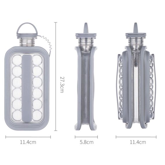 Силіконова форма для льоду на 17 кульок ICE CUBE TRAY / Пляшка переносна для круглого льоду | Зображення 9