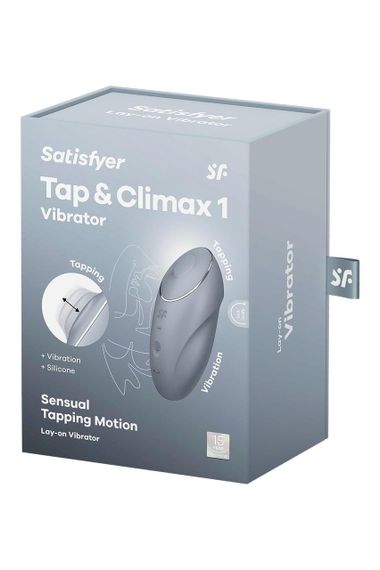Вібратор для клітора Satisfyer Tap&Climax 1 з вібрацією і постукуванням, сірий Sex Aura | Зображення 6