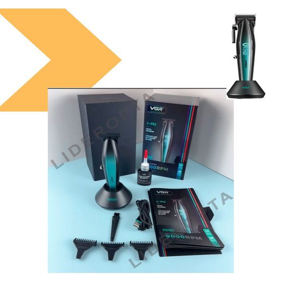 Комплект VGR 2 в 1 V-270&amp;V-992 GREEN, машинка для стрижки та триммер з LED-дисплеєм та акумулятором 2000 mAh (47869-V-270&V-992_2365) | Зображення 4