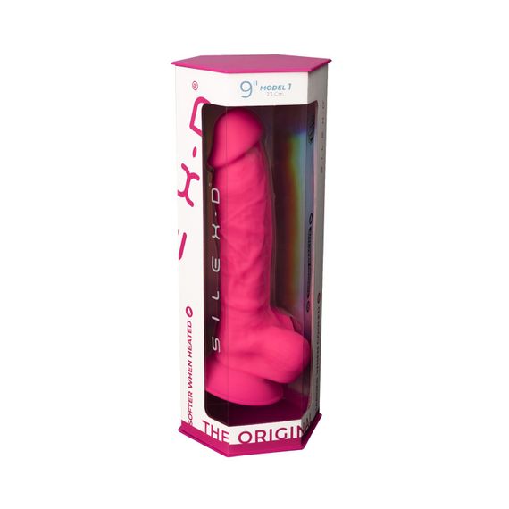 Фалоімітатор SilexD Tomas Pink (MODEL 1 size 9in), двошаровий, силікон + Silexpan, діаметр 4,9см | Зображення 7