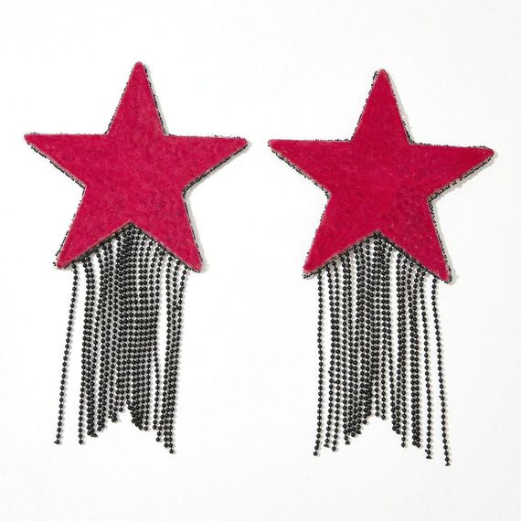 Пестис-зірки з бахромою JSY Nipple Sticker RT236112 Black, стікери | Зображення 1