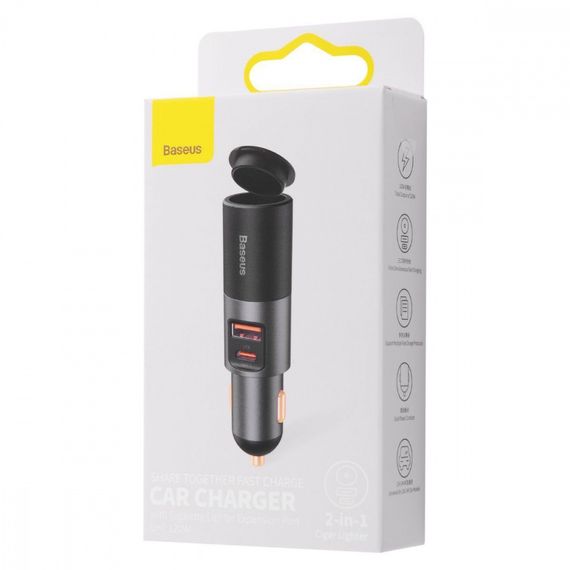 АЗП Baseus Share Together with Cigarette Port USB + Type-C 120W | Зображення 1