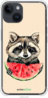 Чохол на iPhone 14 Єнотик з кавуном "4605sp-2648-2448"