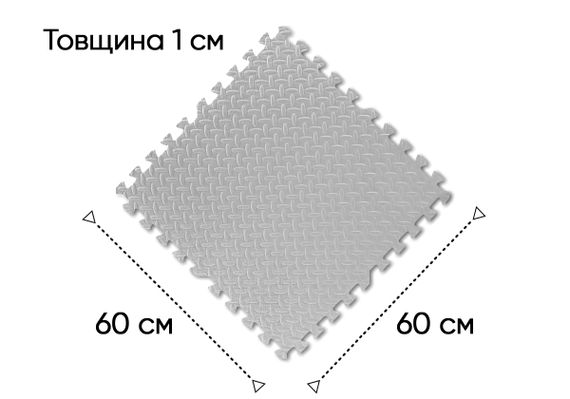 Мат-пазл EasyFit SwallowTail EVA 120х120х1 см татами ластівчин хвіст Сірий (EF-1950-GY) | Зображення 4