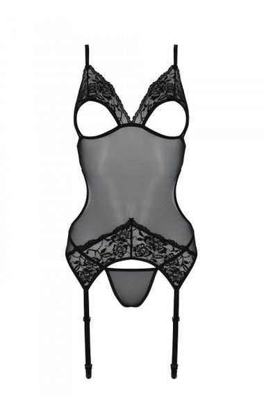 Корсет и стринги Passion Christa Corset Черный S/M | Зображення 3