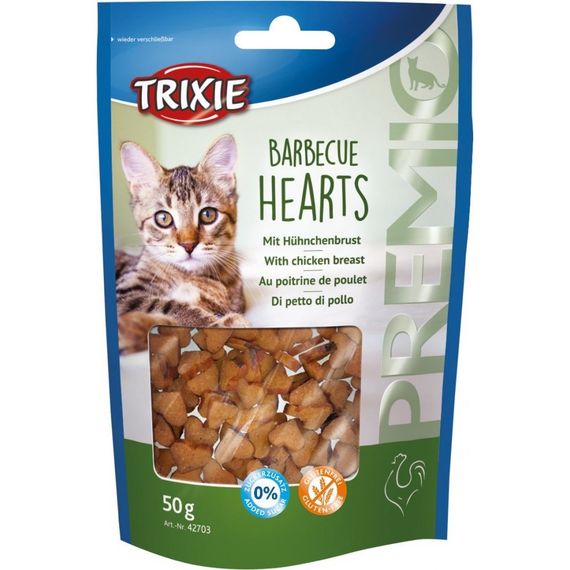 Ласощі для котів Trixie Premio Barbecue Hearts з куркою 50 гр