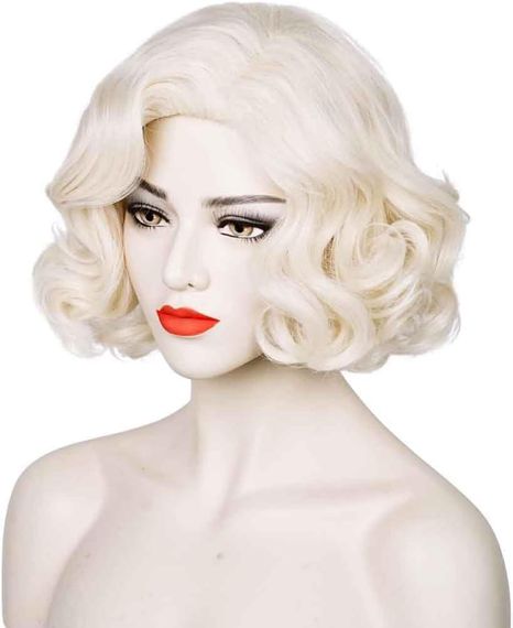 Парик короткий блонд в стиле Мерлин Монро светлый кудрявый винтажный термостойкие синтетические волосы косплей | Зображення 2