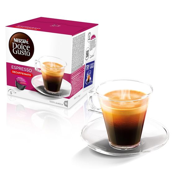 Кофе в капсулах NESCAFE Dolce Gusto Espresso Decaffeinato 16 шт Нескафе Дольче Густо Без кофеина | Зображення 1
