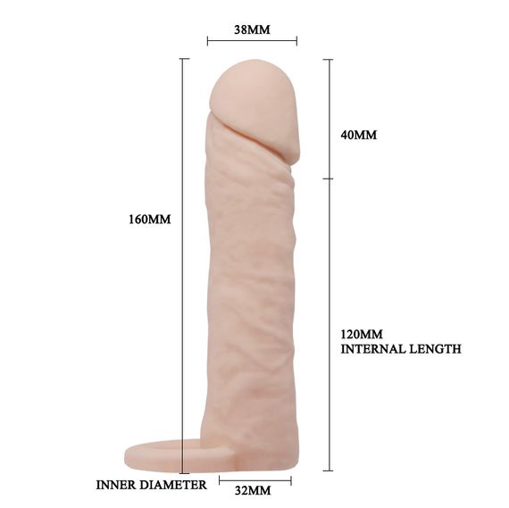 Насадка на член - Pretty Love Penis Sleeve Medium Flesh | Зображення 3