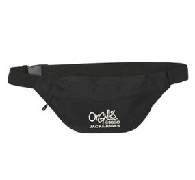 Сумка на пояс бананка чоловіча та жіноча Jack&Jones середнього розміру чорного кольору.