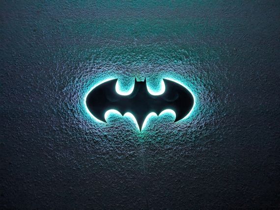 Панно декоративная картина на стену Бэтмен LED 16 цветов пульт 500х260 acr-p000150 | Зображення 1