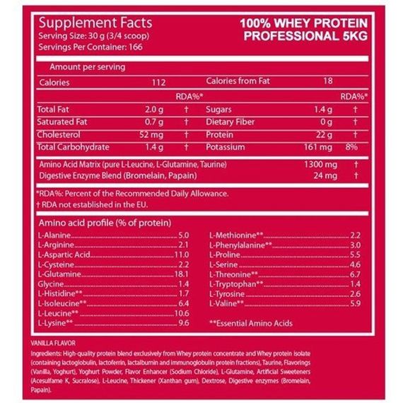 100% Whey Protein Professional  500 gr (White chocolate) | Зображення 1