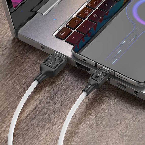 Дата кабель Hoco X90 Cool silicone USB to MicroUSB (1m) White | Зображення 3
