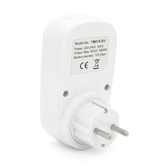 Розетка c цифровым недельным таймером Sinotimer TM518.16A,3000W,230V | Зображення 1