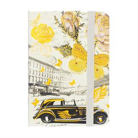 Блокнот А6 на резинке 5702-4 твердая обложка, линия 14х9 см 80 листов