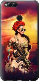 Чехол на Huawei Honor 7X Украинка с оружием "5316u-1139-17620"
