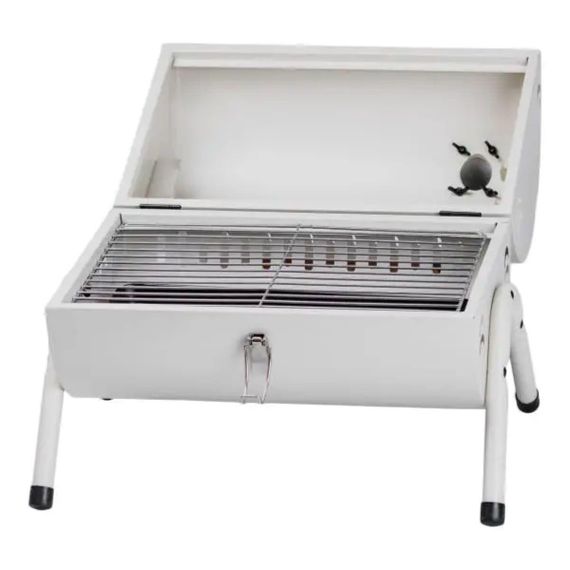 Мангал угольный двусторонний 38×28×40 см с решеткой белый HP452GBE | Зображення 1