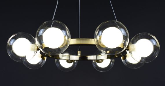 Люстра підвісна на 8 лампочок 27913 Латунь 25-130х54х54 см. | Зображення 3