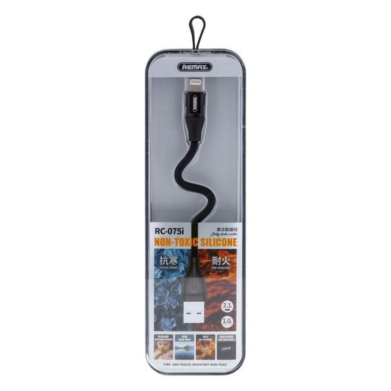 Кабель USB Remax RC-075i Jell Lightning Колір Чорний | Зображення 1