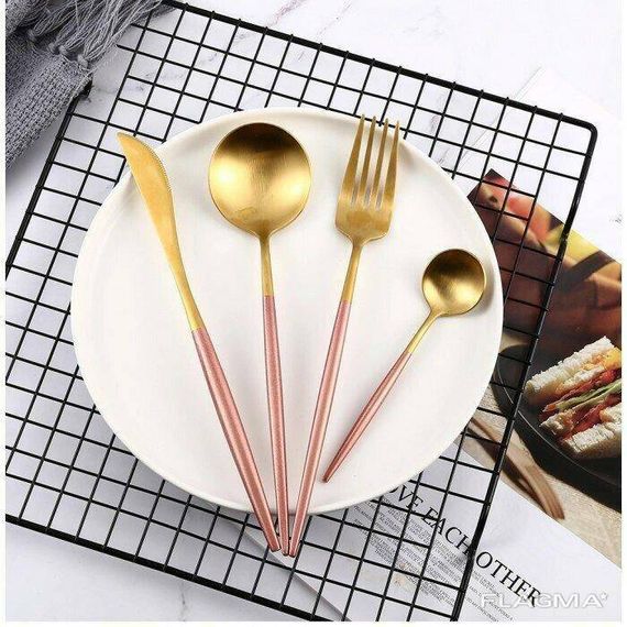 Набор столовых приборов Kitchen розовый на 4 персоны | Зображення 6