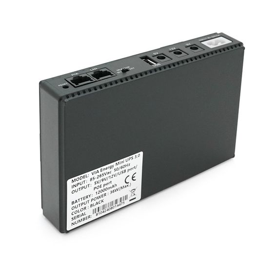 Портативне джерело живлення Mini UPS VIA Energy 3.0, ємність (12000мА • год), потужність 36Вт * год, 0,52 кг, 160x40x180 мм | Зображення 7