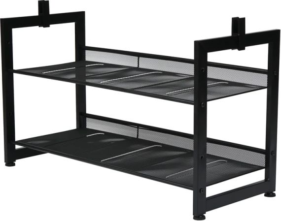 Полка для обуви 2 уровня 74×30.5×43 см черная Eco Fabric EF-7529-2 | Зображення 7