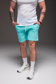 Мужские шорты из плащевки внутри с сеткой RA2031/1  цвет бирюзовый, размер XL