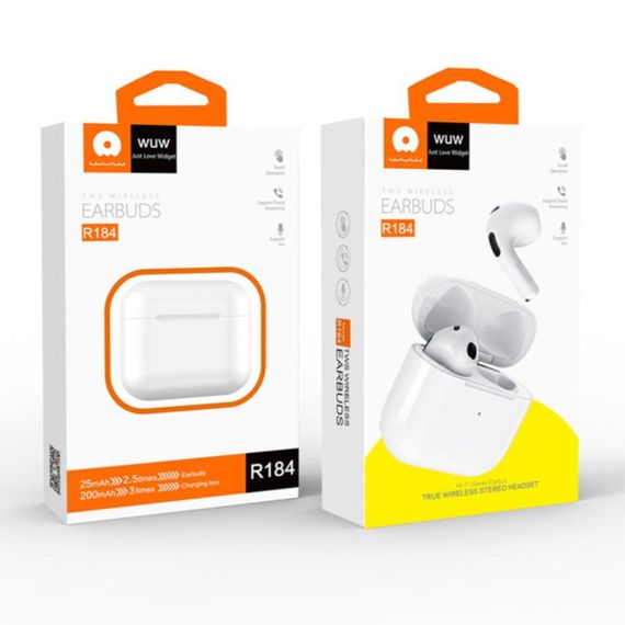 Навушники Bluetooth stereo гарнитура WUW-R184 в стилі Apple AirPods білі