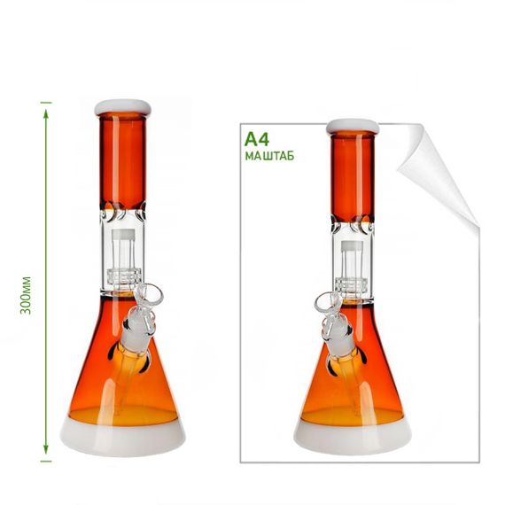 Кальян Скляний Для Тютюну 30 См. "Matrix Beaker Orange" | Зображення 1