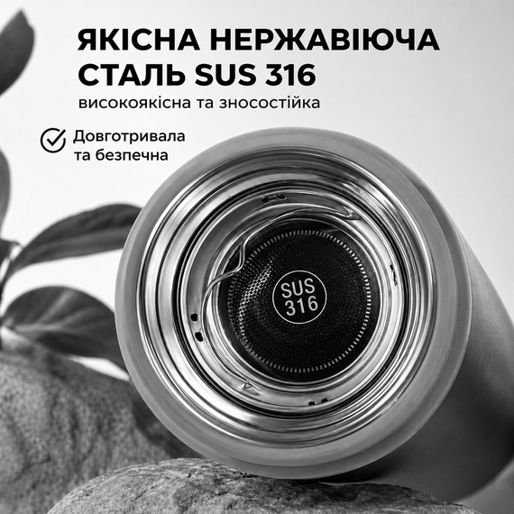 Термос 500 мл из нержавеющей стали  KANGZYUAN с двойной стенкой вакуумний градиент черный | Зображення 5