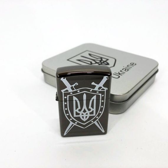 Дугова електроімпульсна запальничка USB Україна металева коробка HL-446. Колір: чорний | Зображення 3