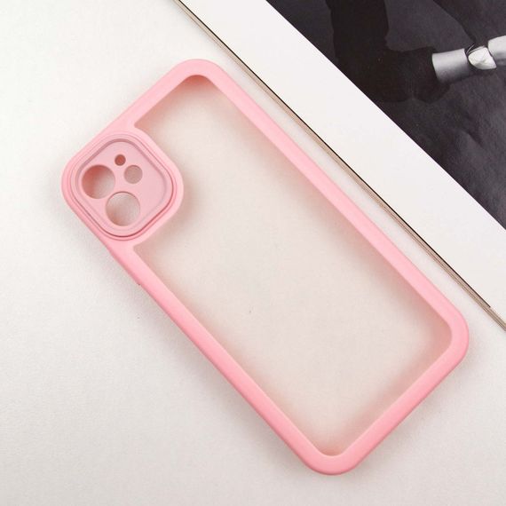 TPU чохол Transparent + Colour 1,5mm для Apple iPhone 12 (6.1") Pink | Зображення 3