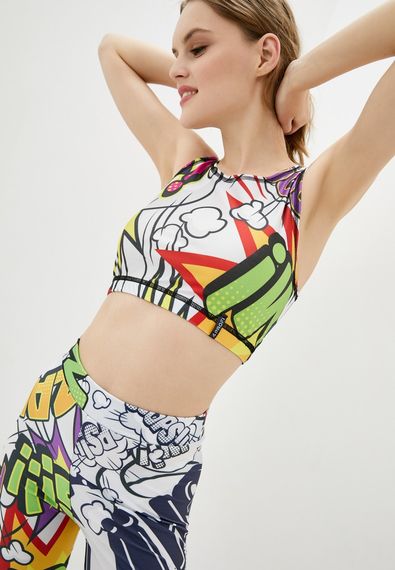 Спортивный топ 4Profi без рукавов c принтом "Комиксы" размер L бифлекс 16503